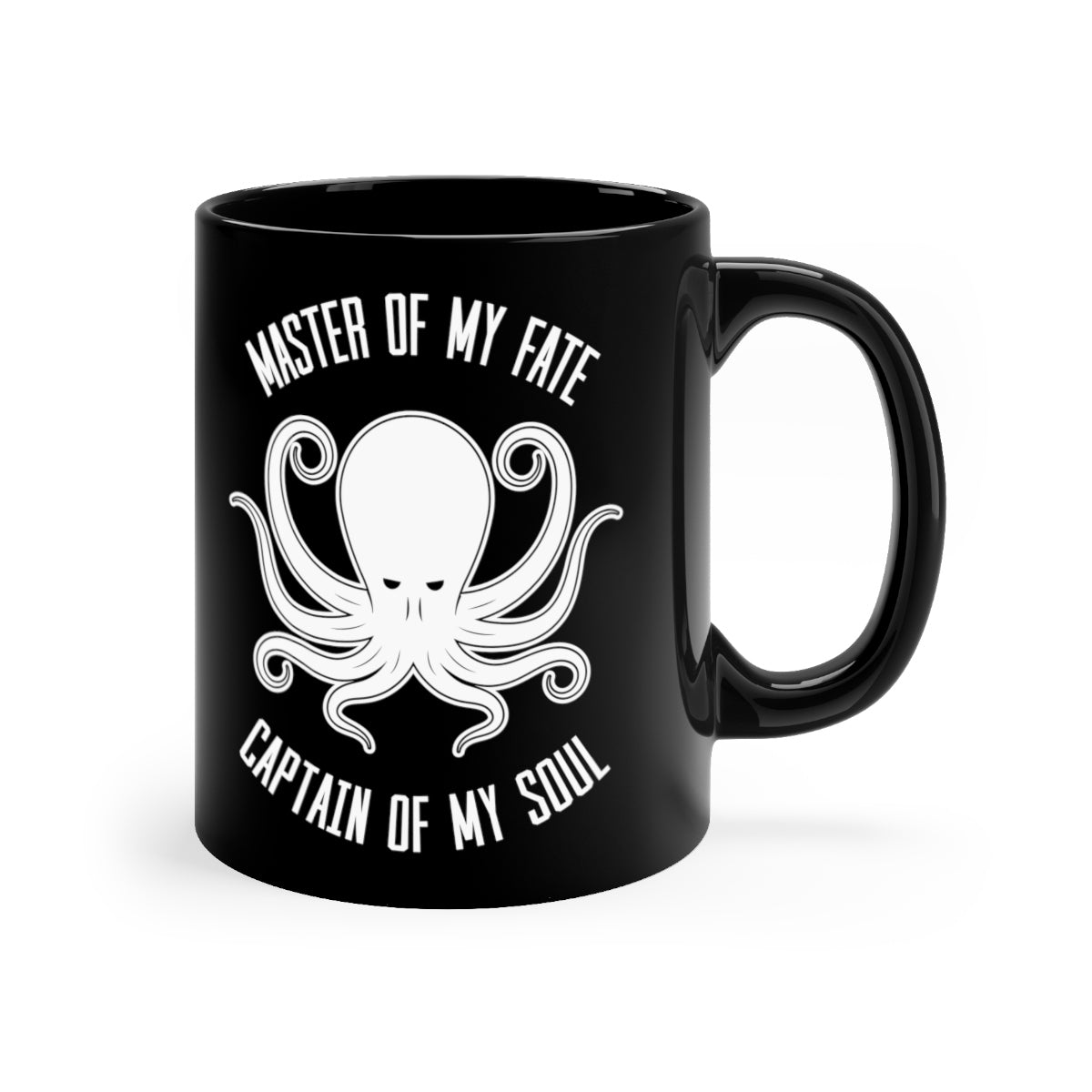 Octopus Black Coffee mug, Master of my Fate Captain of my Soul, Sailing Boss Men Him Gift Unique Novelty Cool Ceramic Starcove Fashion