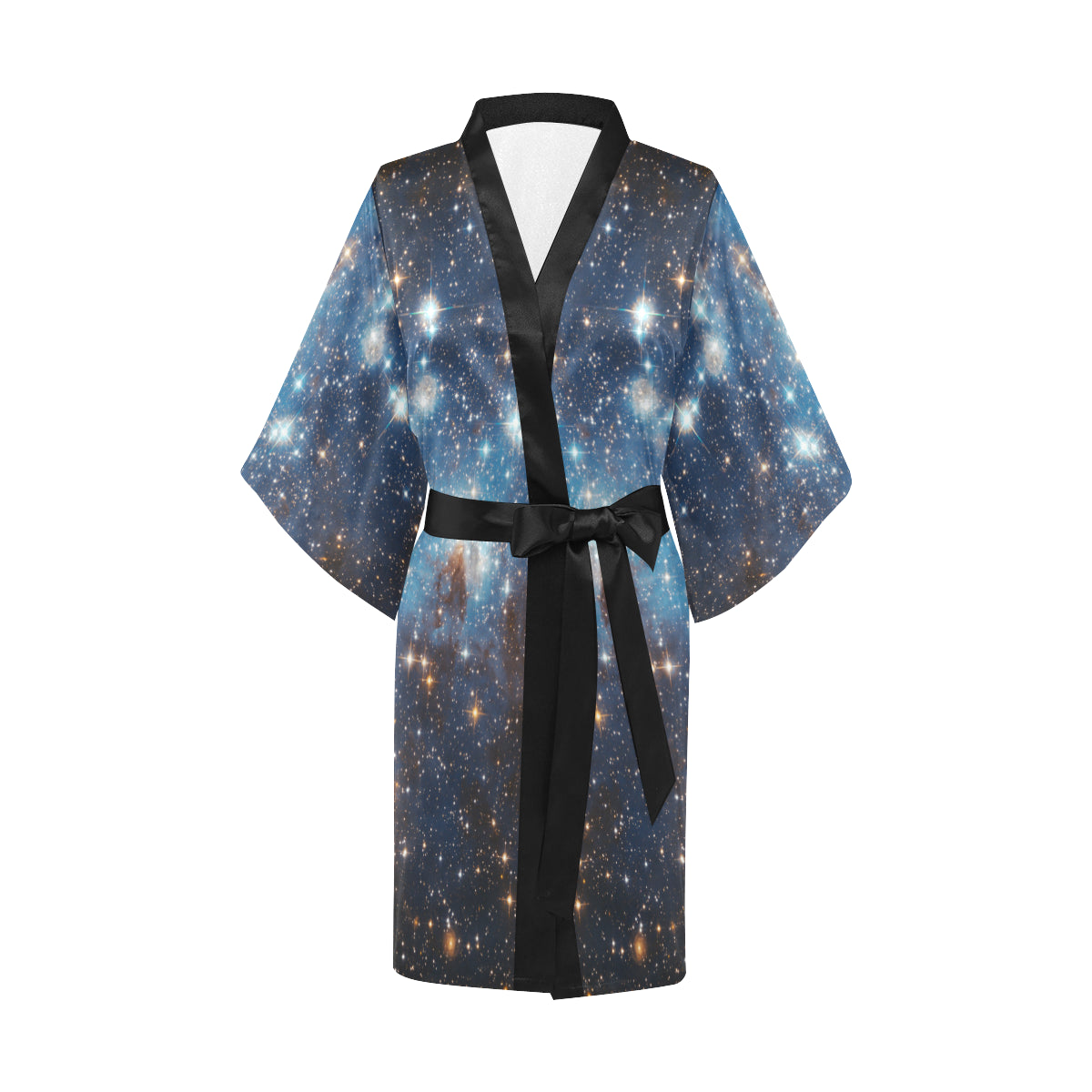 A Space Robe Galaxy Space Kimono Robe, Celestial Blue Outer Stars Japanese Women La ...