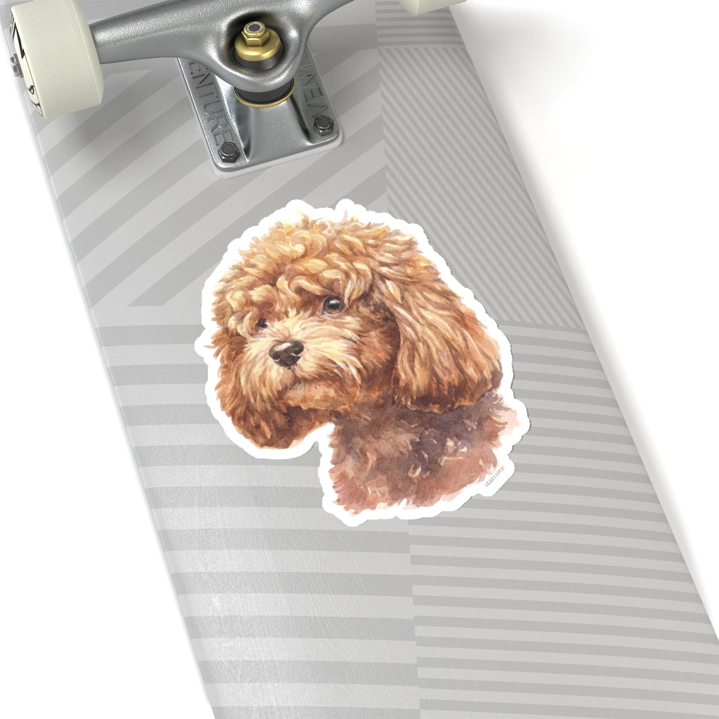 Poodle Dog Sticker, Watercolor Laptop Decal Vinyl Cute Waterbottle Tumbler Car Waterproof Bumper Aesthetic Die Cut Wall Mural Starcove Fashion