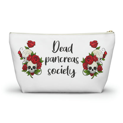 Dead Pancreas Bag, Society Roses Skull Fun Diabetic Supply Case Carrying Type DT1 Gift Zipper Travel Pouch w T-bottom Starcove Fashion