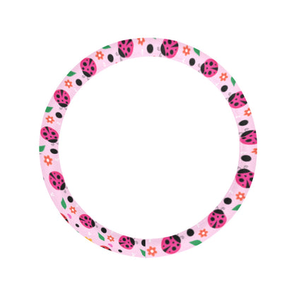 Ladybug Steering Wheel Cover with Anti-Slip Insert, Pink Cute Animal Print Car Cool Auto Wrap Protector Women Accessories Starcove Fashion