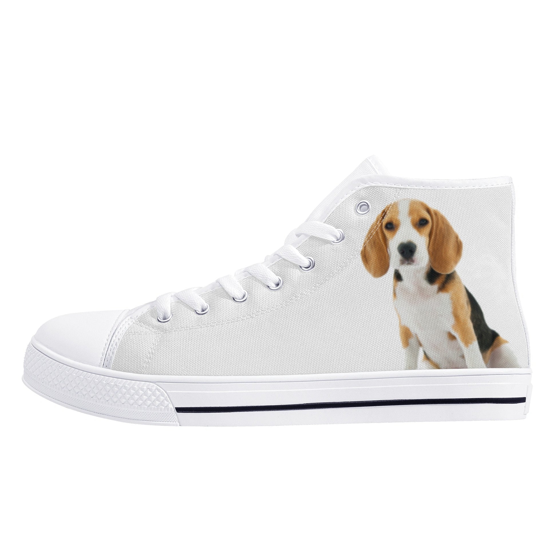Custom Dog Photo Women Shoes, Pet Face Print Personalized Design High Top Canvas Lace Up Sneakers Gift Starcove Fashion