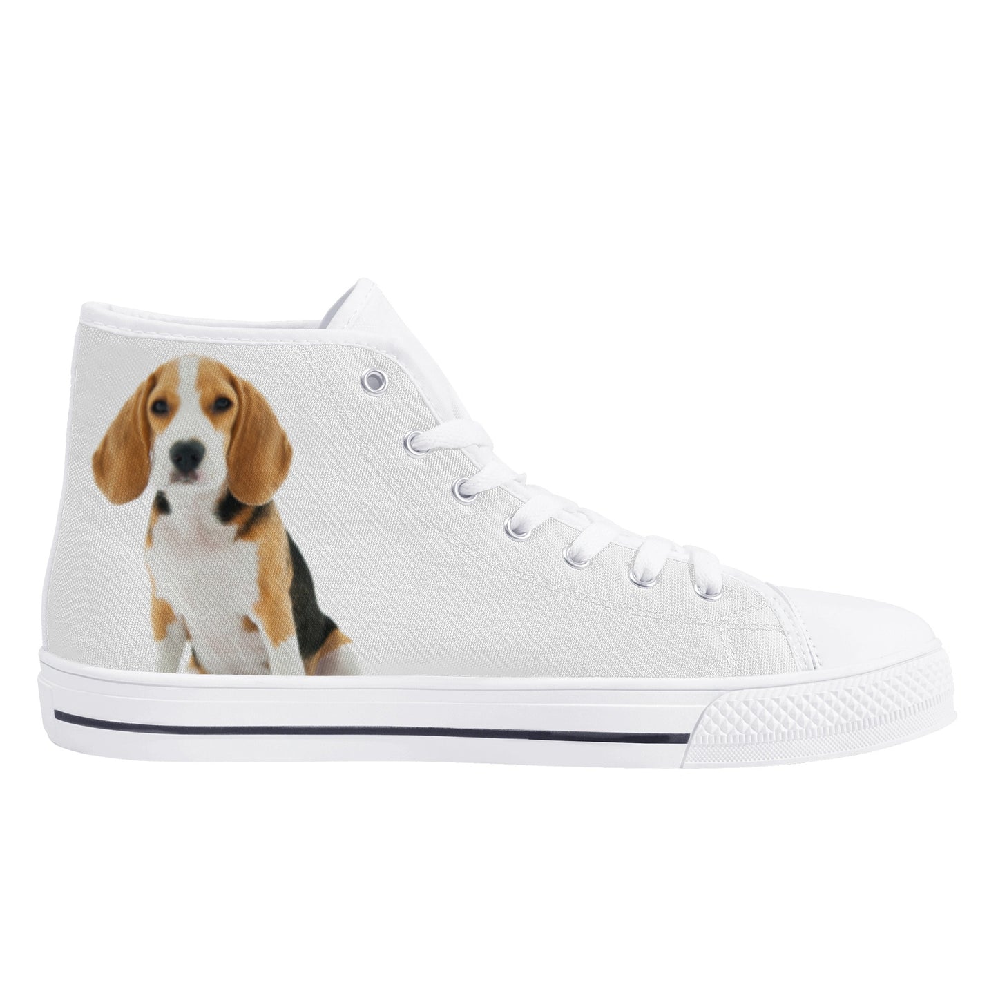 Custom Dog Photo Women Shoes, Pet Face Print Personalized Design High Top Canvas Lace Up Sneakers Gift Starcove Fashion