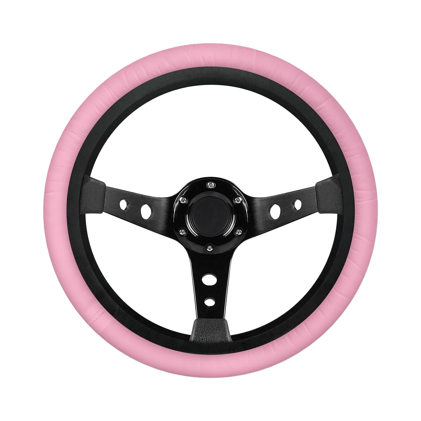 Pink Steering Wheel Cover, Solid Color Cute Cool Steer Print Car Auto Washable Wrap Protector Men Women Accessories 15 inch