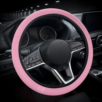 Pink Steering Wheel Cover, Solid Color Cute Cool Steer Print Car Auto Washable Wrap Protector Men Women Accessories 15 inch