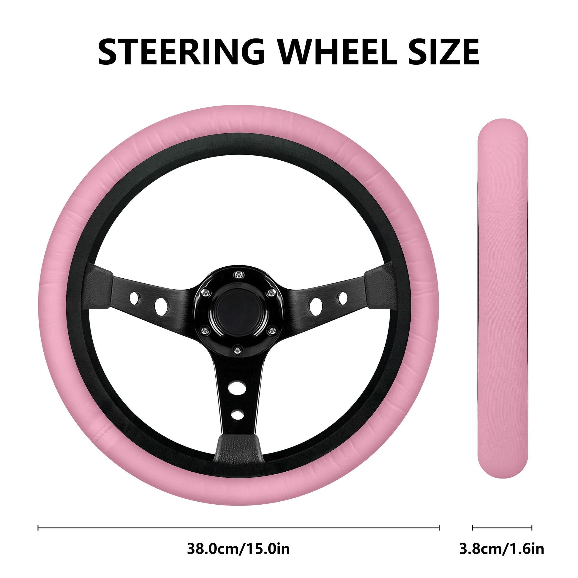 Pink Steering Wheel Cover, Solid Color Cute Cool Steer Print Car Auto Washable Wrap Protector Men Women Accessories 15 inch Starcove Fashion