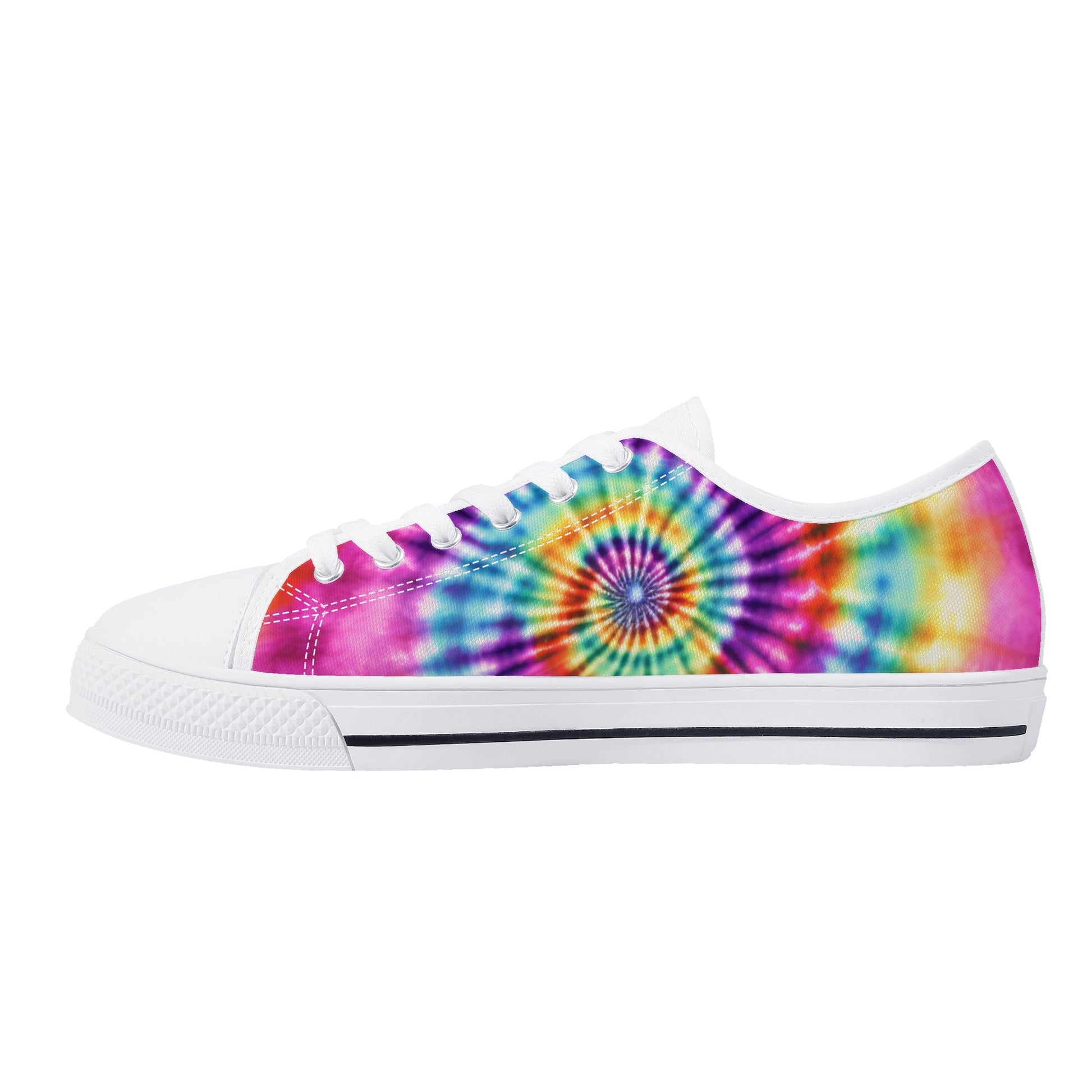 Tie Dye Women Shoes, Pink Sneakers Canvas White Black Low Top Lace Up Custom Girls Aesthetic Flat Shoes Starcove Fashion