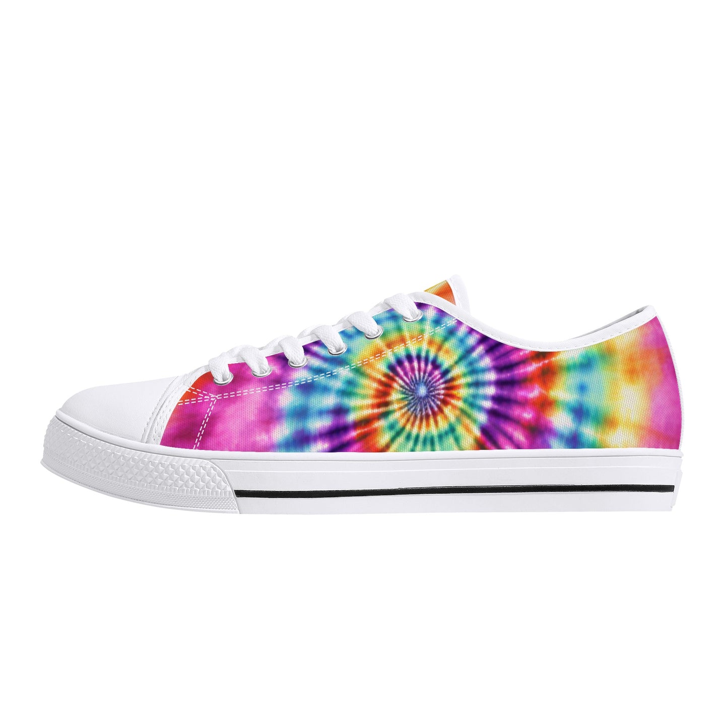 Tie Dye Women Shoes, Pink Sneakers Canvas White Black Low Top Lace Up Custom Girls Aesthetic Flat Shoes