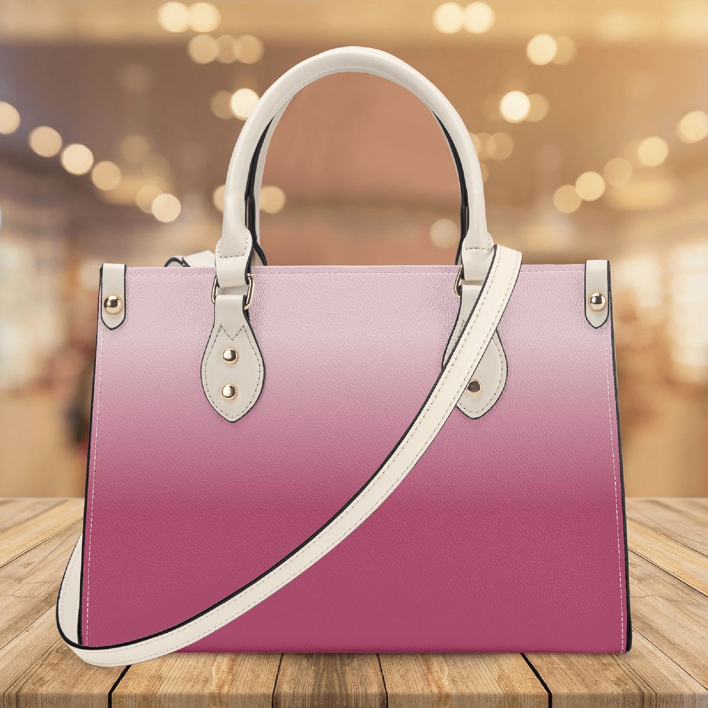 Pink Ombre Shoulder Purse, Gradient Tie Dye Leather Handbag Print Small Mini Bag Vegan PU Women Ladies Designer Crossbody Starcove Fashion