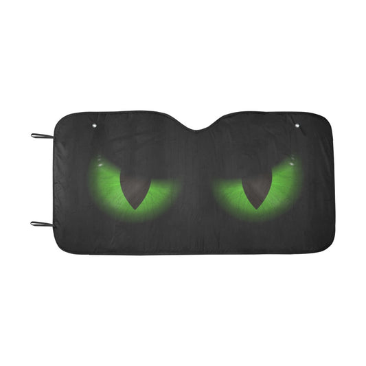Green Dragon Eyes Windshield Sun Shade, Evil Monster Car Accessories Auto Protector Window Visor Screen Decor 55" x 29.53"