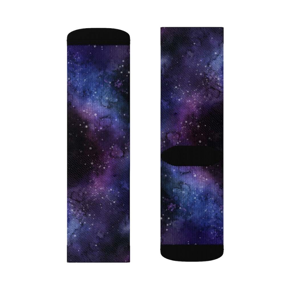 Galaxy Space Socks, Constellation Stars Purple 3D Sublimation Festival Party Women Men Fun Novelty Cool Funky Crazy Cute Unique Gift Starcove Fashion