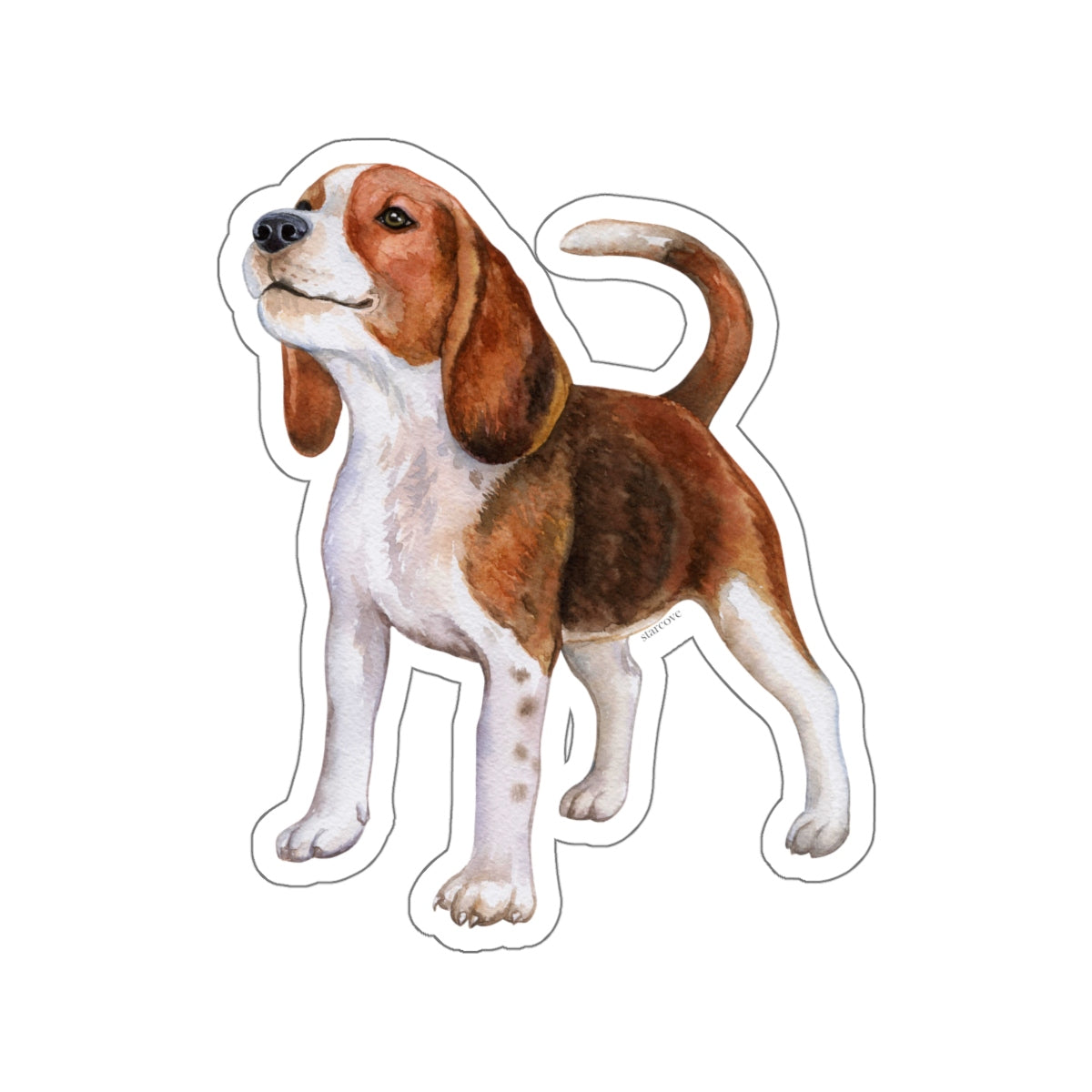 Puppy Dog Beagle Sticker, Watercolor Animal Breed Laptop Vinyl Cute Waterbottle Tumbler Car Bumper Aesthetic Label Wall Mural Decal Die Cut Starcove Fashion