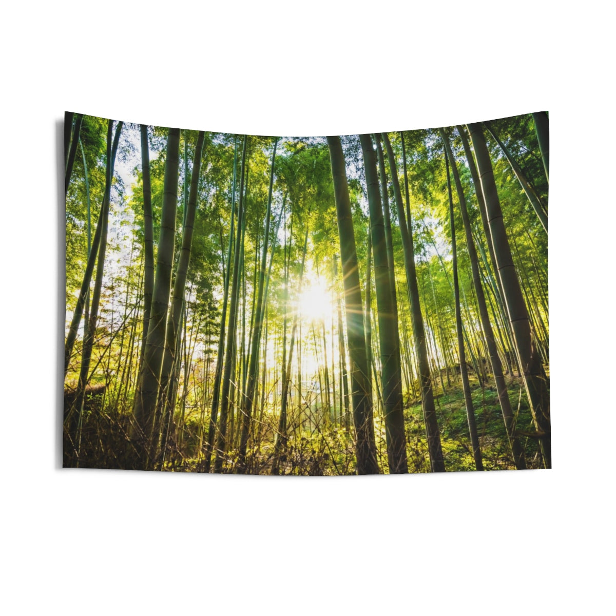 Forest Sun Tapestry, Green Tree Natural Bamboo Landscape Indoor Wall Art Hanging Tapestries Decor Home Gift Starcove Fashion