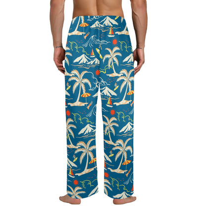 Tropical Men Pajamas Pants, Ocean Beach Sea Palm Trees Vacation Patter Starcove Fashion Tropical Men Pajamas Pants, Ocean Beach Sea Palm Trees Vacation Patter Starcove Fashion
