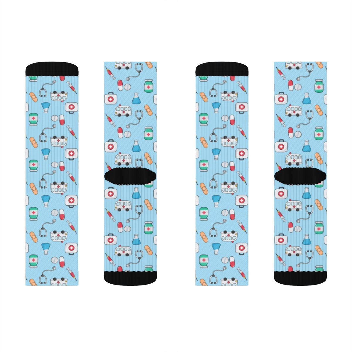Medical Print Socks, 3D Sublimation Socks Doctor Nurse Pharmacy pattern Women Men Cool Funky Crazy Casual Cute Unique Gift Starcove Fashion