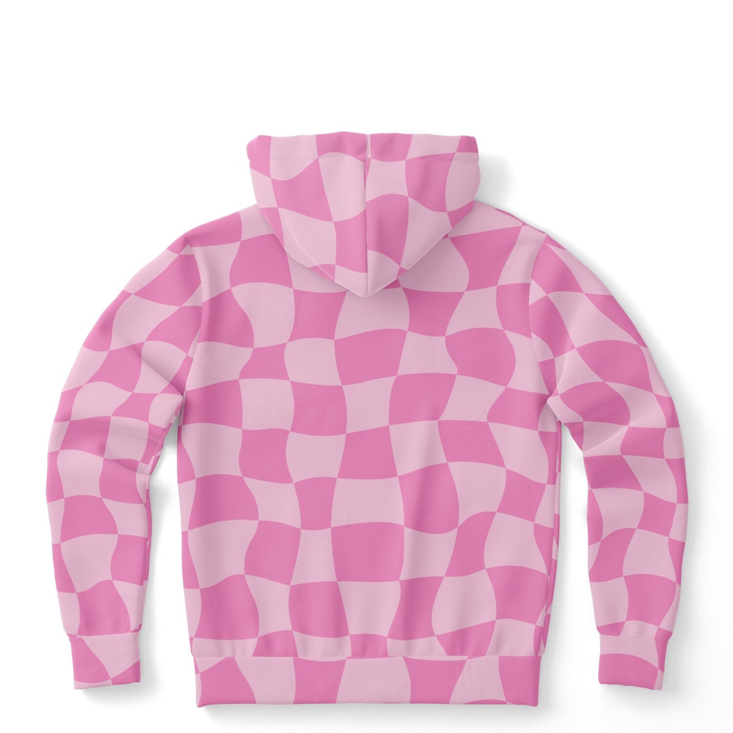Pink Checkered Hoodie, Groovy Funky Trippy 70s Pullover Men Women Adult Aesthetic Graphic Cotton Hooded Sweatshirt with Pockets Starcove Fashion