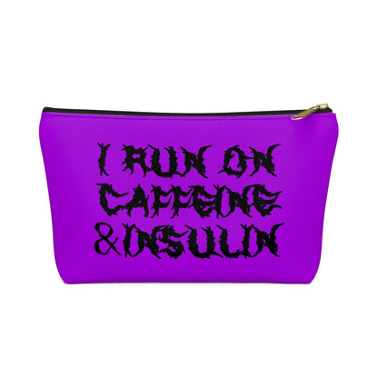 I Run on Caffeine & Insulin Bag, Fun Diabetic Supply Case, Horror Diabetes Bag, Accessory Pouch w T-bottom Starcove Fashion