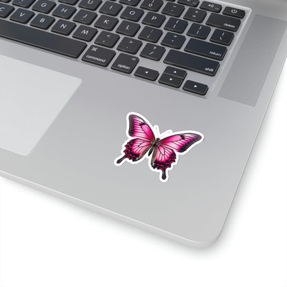 Pink Swallowtail Butterfly Sticker, Animal Art Laptop Decal Vinyl Cute Waterbottle Tumbler Car Waterproof Bumper Die Cut Wall Clear
