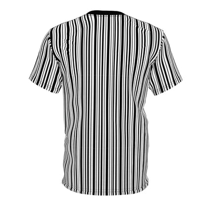 Black White Striped Tshirt, Vertical Stripe Designer Graphic Aesthetic Fashion Crewneck Men Women Tee Top Short Sleeve Shirt Starcove Fashion
