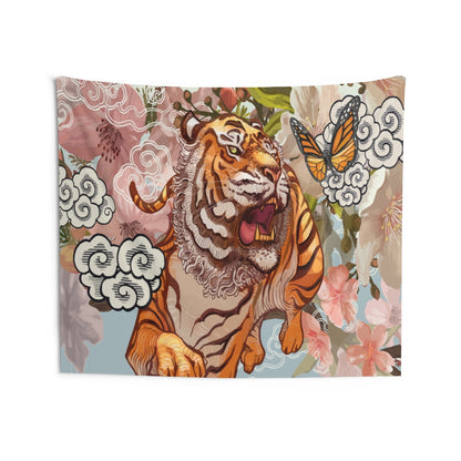 Roaring Tiger Butterfly Art Tapestry, Japanese Landscape Indoor Wall Art Hanging Tapestries Large Small Decor Home Dorm Room Gift Starcove Fashion