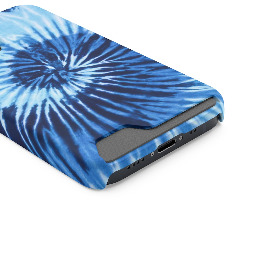 Blue Tie dye Phone Case with Card Holder, Iphone 13 Max Pro Galaxy S22 S21 Plus Ultra Glossy Matt Aesthetic Cell Phone Cover Starcove Fashion