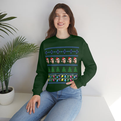 Custom Christmas Sweater, Funny Family Xmas Ugly Sweatshirt Face Personalized Holiday Photo Dog Cat Boss Pet Matching Santa Hat Gift Starcove Fashion