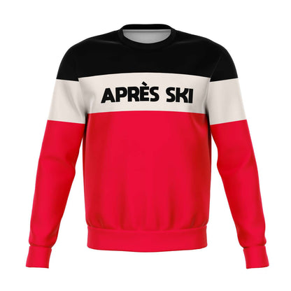 Apres Ski Sweatshirt, Women Men Black Red Color Block Skiing Skier Snow 90s Vintage Retro Cotton Winter Holiday Mountain Sweater Starcove Fashion