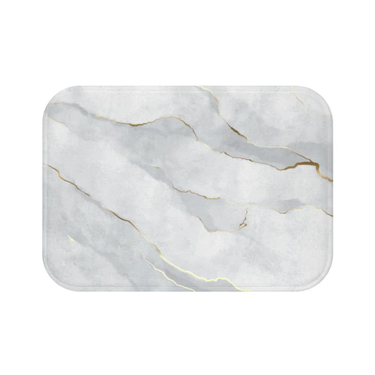 Marble Print Bath Mat, Stone Gold Cute Shower Microfiber Bathroom Decor Non Slip Floor Accessories Foam Large Small Rug Starcove Fashion