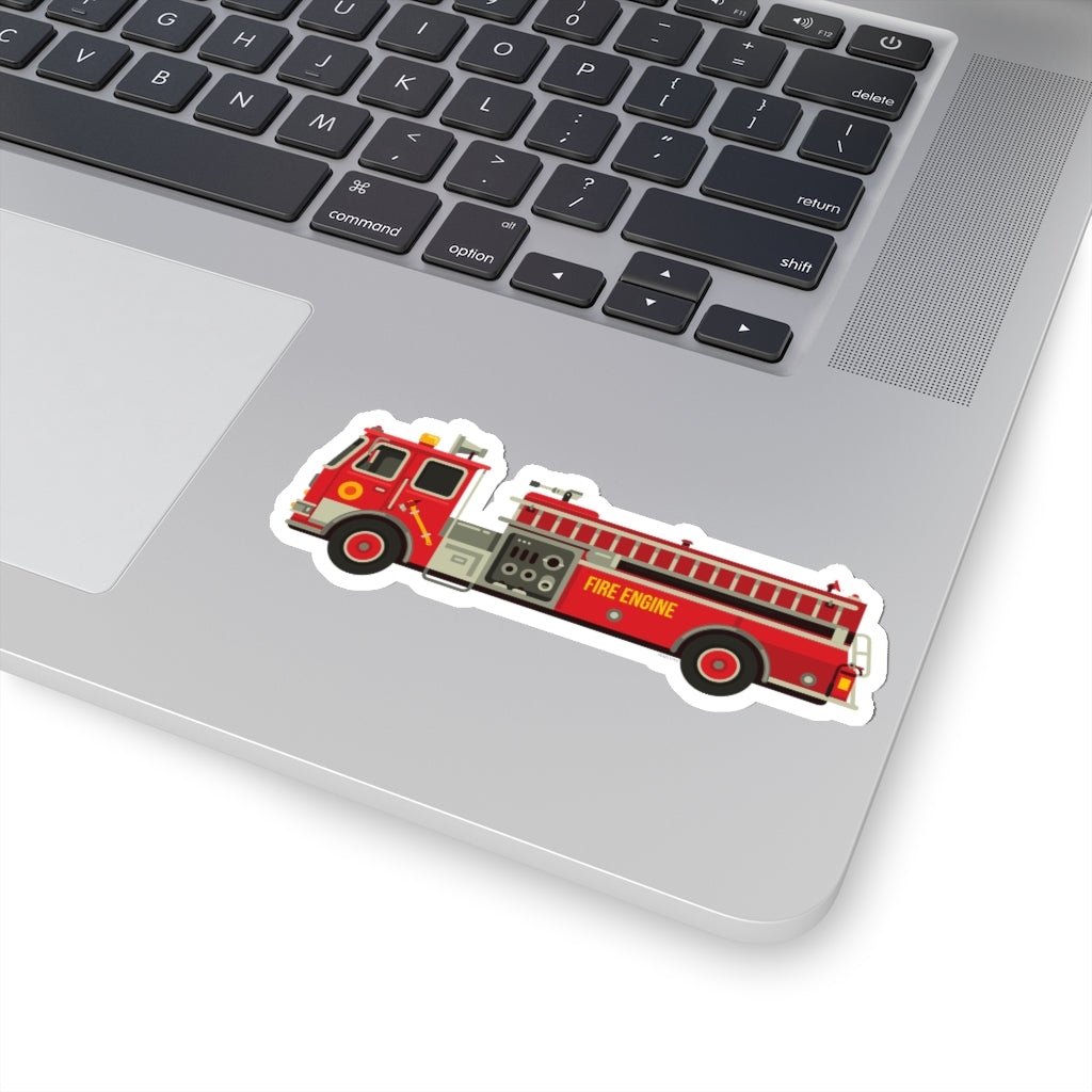 Fire Engine Truck Sticker, Emergency Vehicle Birthday Laptop Decal Vinyl Cute Waterbottle Tumbler Car Waterproof Bumper Die Cut Wall Mural Starcove Fashion