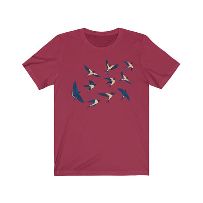Flying Birds Tshirt, Swallows Nature Shirt Animal Men Women Adult Aesthetic Graphic Crewneck Tee Top Starcove Fashion