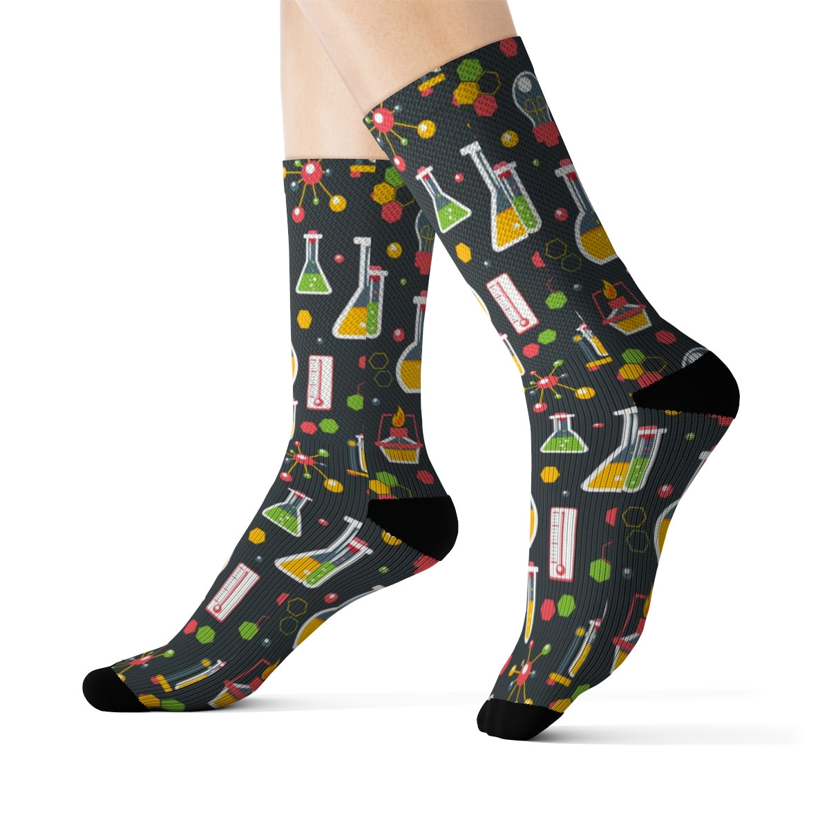 Lab Socks Chemistry Science Socks, 3D Printed Sublimation Lab Research School Wo ...