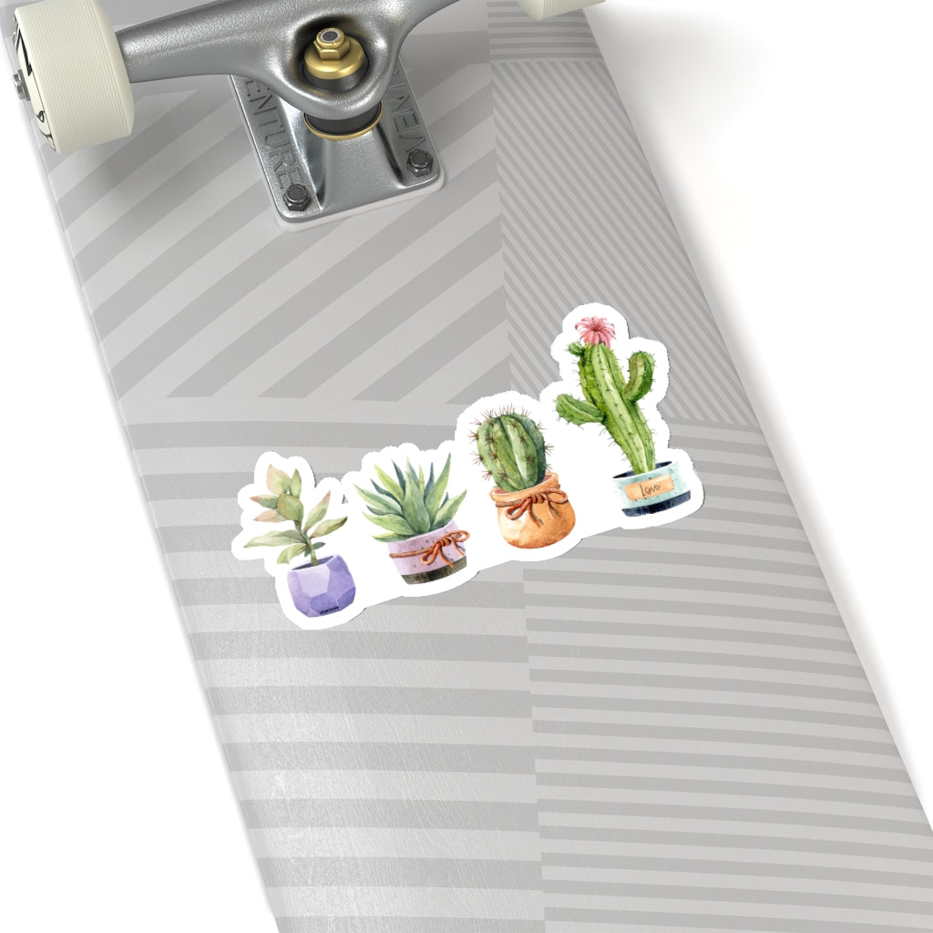 Watercolor Cactus Sticker, Succulent Cacti Laptop Decal Vinyl Cute Waterproof Waterbottle Tumbler Car Bumper Aesthetic Die Cut Wall Mural Starcove Fashion