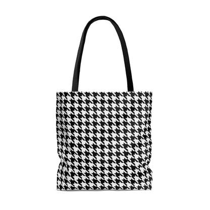 Houndstooth Tote Bag, Black White Cute Canvas Shopping Small Large Travel Reusable Aesthetic Shoulder Bag Starcove Fashion