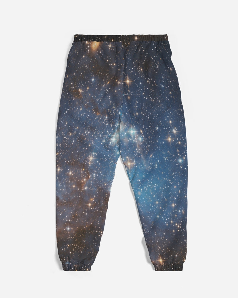 Galaxy Men Track Pants, Space Universe Stars Nebula Zip Pockets Quick Dry Mesh Lining Lightweight Elastic Waist Windbreaker Joggers Bottoms Starcove Fashion