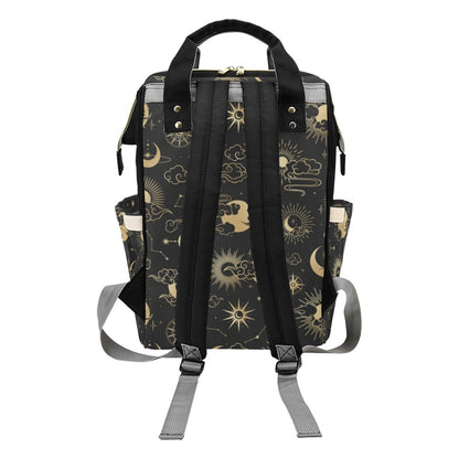 Sun Moon Diaper Bag Backpack, Constellation Stars 70s Baby Girl Waterproof Insulated Pockets Stylish Mom Designer Men Women Multipurpose Starcove Fashion