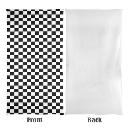 Checkered Oversized Beach Towel, Black White Check Checkerboard Pool Microfiber Large Swim Quick Dry Designer Men Women XL Cotton