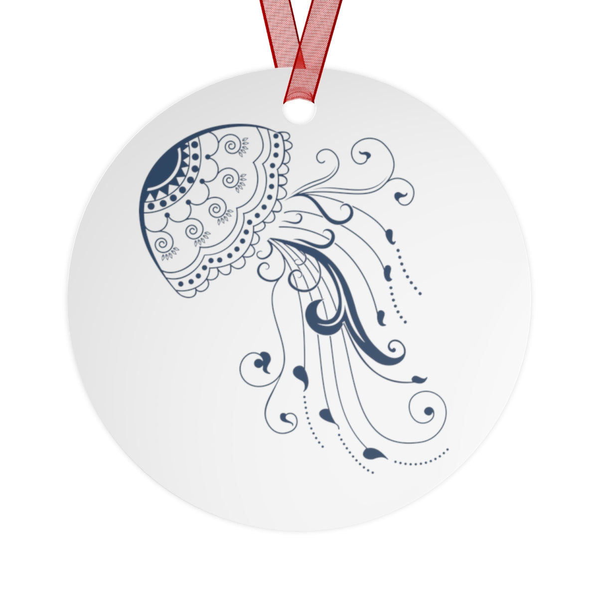 Jellyfish Metal Ornaments, Beach Ocean Nautical Sea Coastal Gift for Mom Dad Christmas Wreath Holiday Decor Tree Ribbon Starcove Fashion