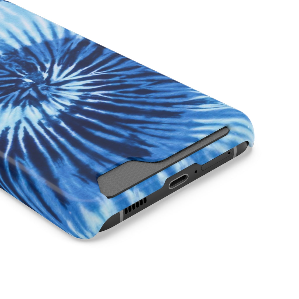 Blue Tie dye Phone Case with Card Holder, Iphone 13 Max Pro Galaxy S22 S21 Plus Ultra Glossy Matt Aesthetic Cell Phone Cover Starcove Fashion