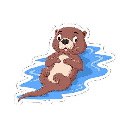 Cute Otter Sticker, Animals Woodland Kawaii Laptop Decal Vinyl Cute Waterbottle Tumbler Car Bumper Aesthetic Label Wall Mural Starcove Fashion