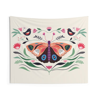 Butterfly Tapestry, Birds Flowers Vintage Floral Landscape Indoor Wall Art Hanging Large Small Decor Home Dorm Room Gift Starcove Fashion