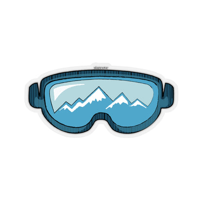 Snow Ski Goggles Mountain Stickers, Skiing Mask Blue Laptop Vinyl Cute Tumbler Car Bumper Aesthetic Label Wall Mural Decal Die Cut Starcove Fashion