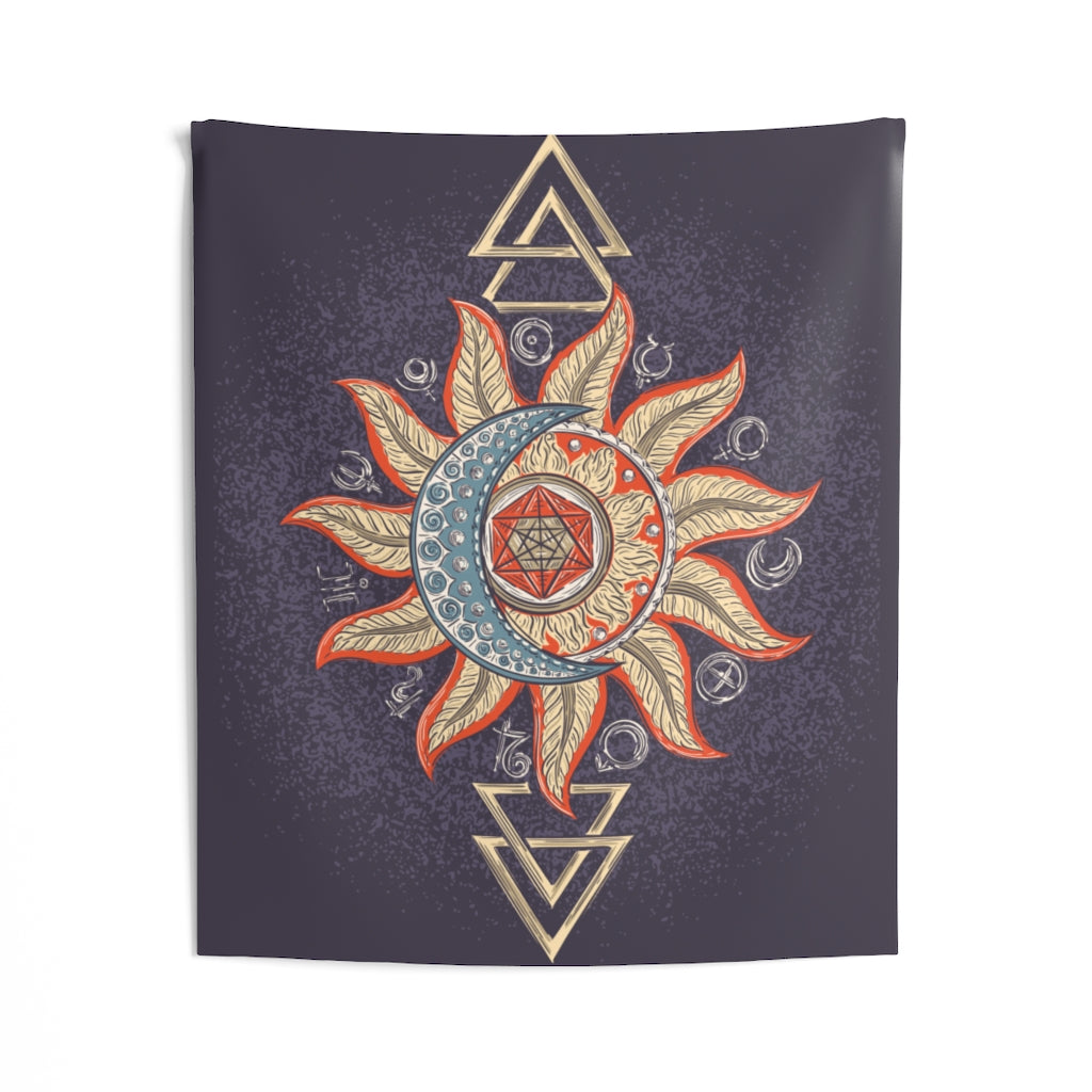 Sun Moon Tapestry, Purple Boho Hippie Astrology Yoga Meditation Mandala Indoor Wall Art Hanging Decor Home Dorm Room Gift Starcove Fashion