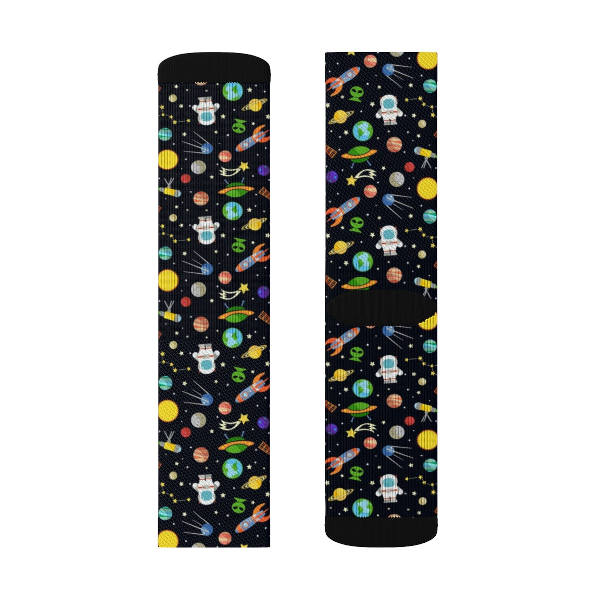 Planet Stars Earth Socks, 3D Sublimation Space Sun Moon Alien Women Men Funny Fun Novelty Cool Funky Crazy Unique Gift Starcove Fashion