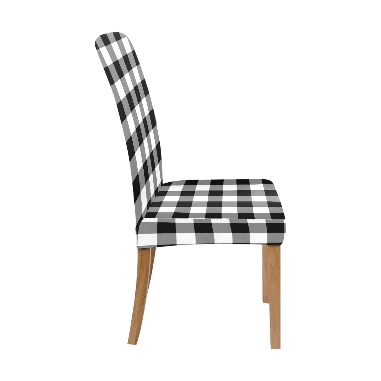 Black White Buffalo Check Dining Chair Seat Covers, Plaid Stretch Slipcover Furniture Dining Room Home Decor Starcove Fashion