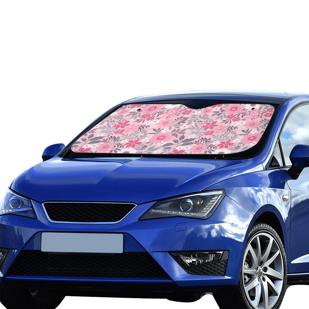Pink Floral Cute Sun Windshield, Flowers Car SUV Accessories Auto Shade Protector Front Window Visor Women Girls Screen Cover Decor Starcove Fashion