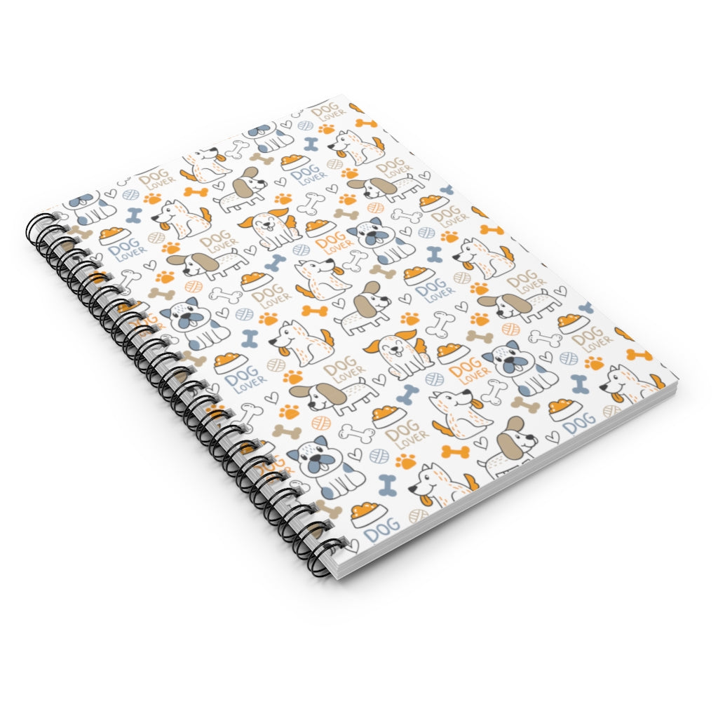 Dog Lover Journal Notebook, Cute Puppy Canine Bone Pattern Gifts Spiral Notebook Ruled Line Blank Sheet Cute Traveler's accessories Starcove Fashion