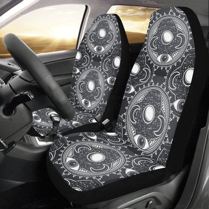 Mandala Moon Sun Car Seat Covers 2 pc Retro Sky Asian Front Seat Covers for Vehicle, Boho Car SUV Truck Protector Accessory Decoration Starcove Fashion