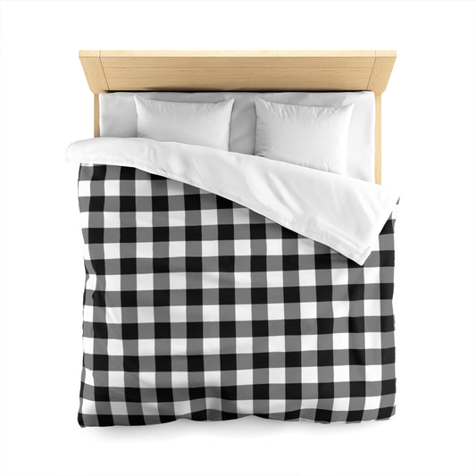Buffalo Check Duvet Cover, Plaid Black White Gingham Bedding Queen King Full Twin XL Designer Bed Quilt Bedroom Decor Starcove Fashion