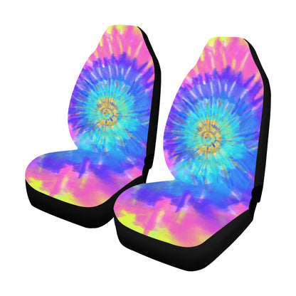 Tie Dye Car Seat Covers 2 pc, Colorful Swirl Pattern Front Seat Covers, Car SUV Truck Seat Protector Accessory Starcove Fashion