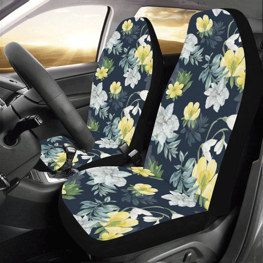 Car Seat Covers for Vehicle Set (2pcs) Cute Flowers Floral Interior Pretty Front Seat Car Girl SUV Van Trucks Dog Protector Accessory Starcove Fashion